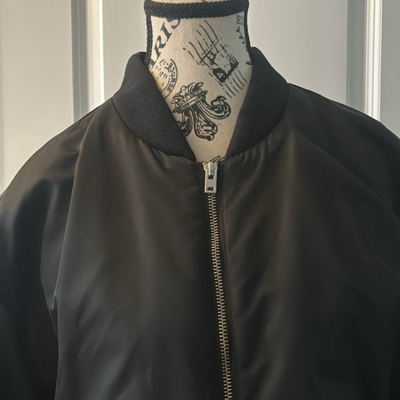 Wilfred Free Black Oversized Long Bomber Jacket - Picture 6 of 8